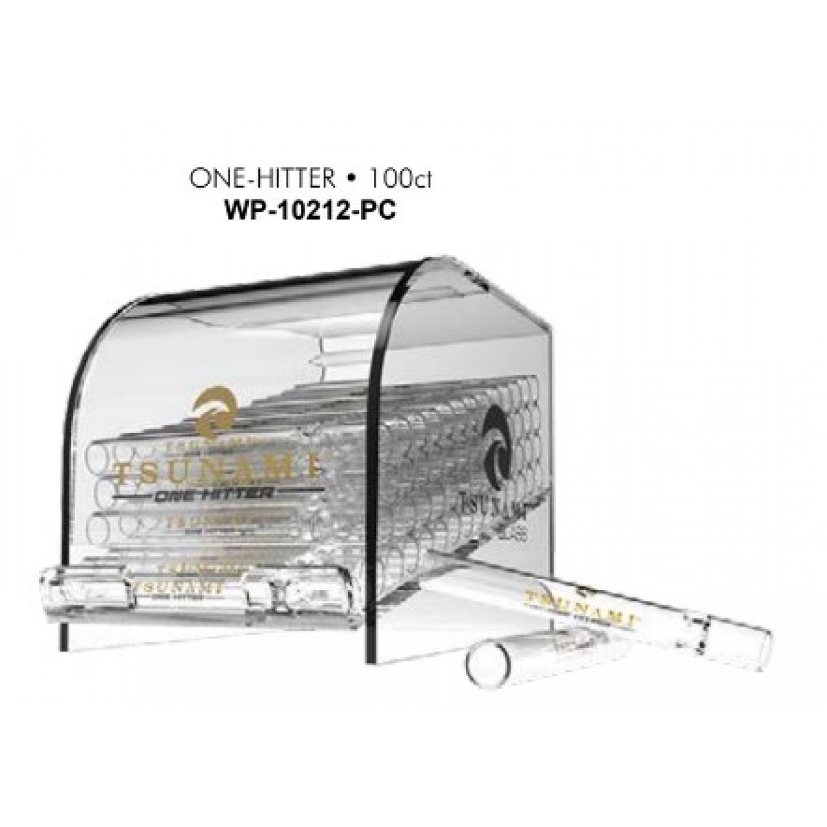 Display Case of Thick Glass One-Hitters by Tsunami | 100ct